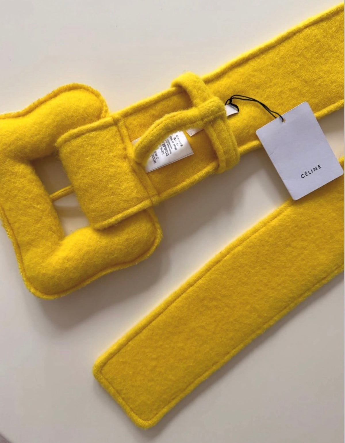 The Double Face Oversized Wool Belt in Yellow