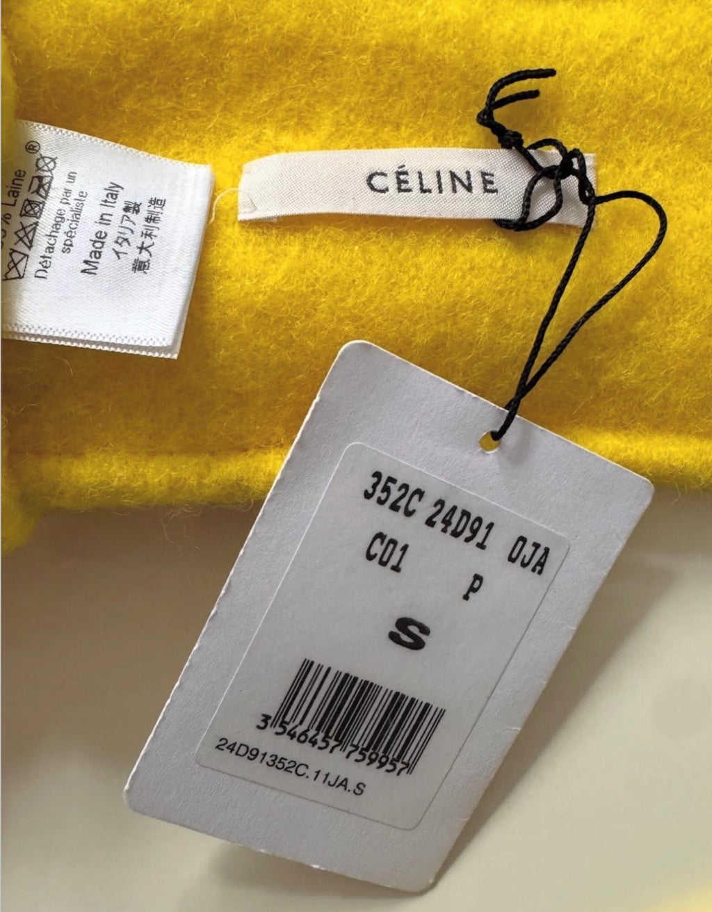 The Double Face Oversized Wool Belt in Yellow
