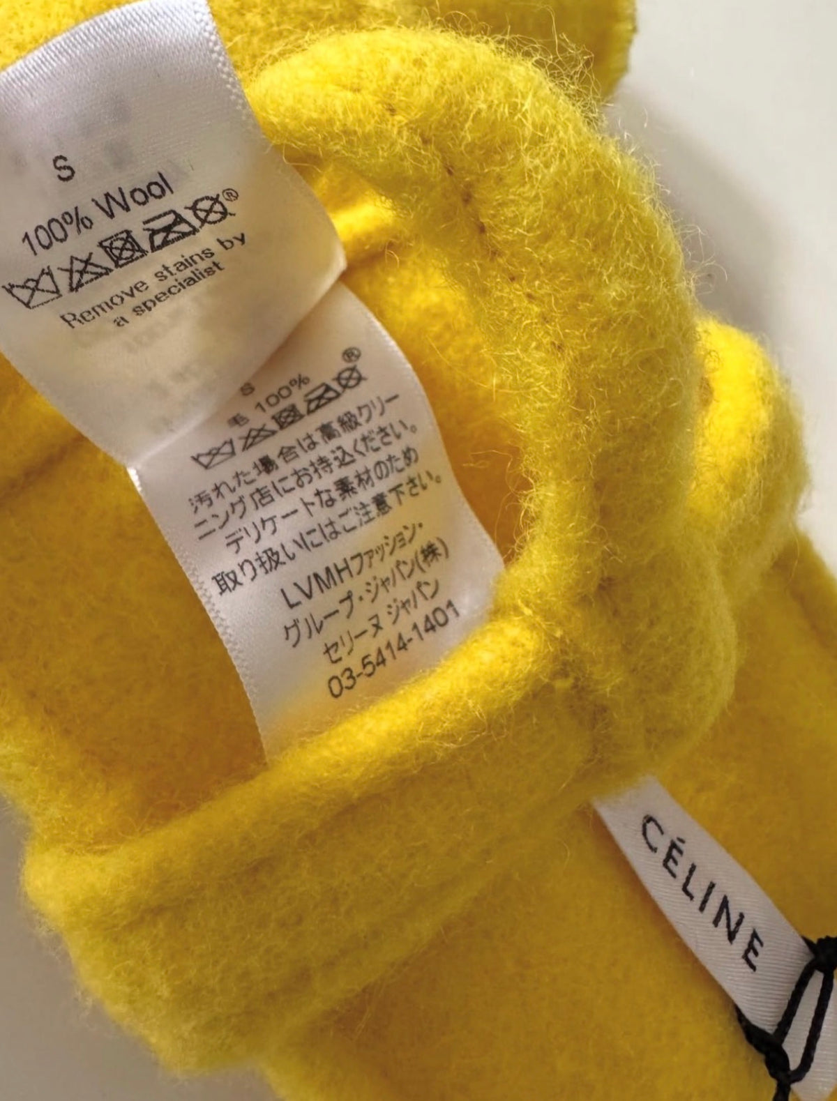 The Double Face Oversized Wool Belt in Yellow