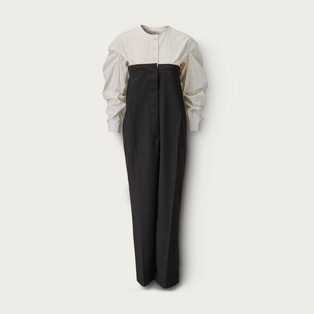 The High Waist Jumpsuit with Cotton Blouse