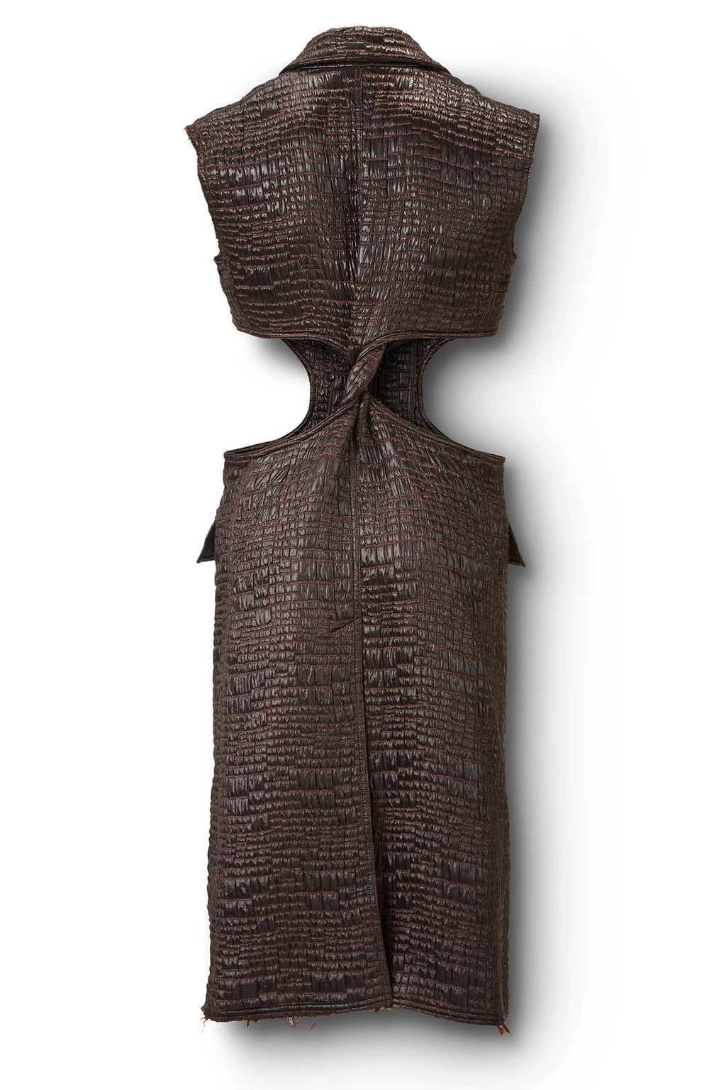 Croc Effect Twisted Cut Cout Coat Flatlay