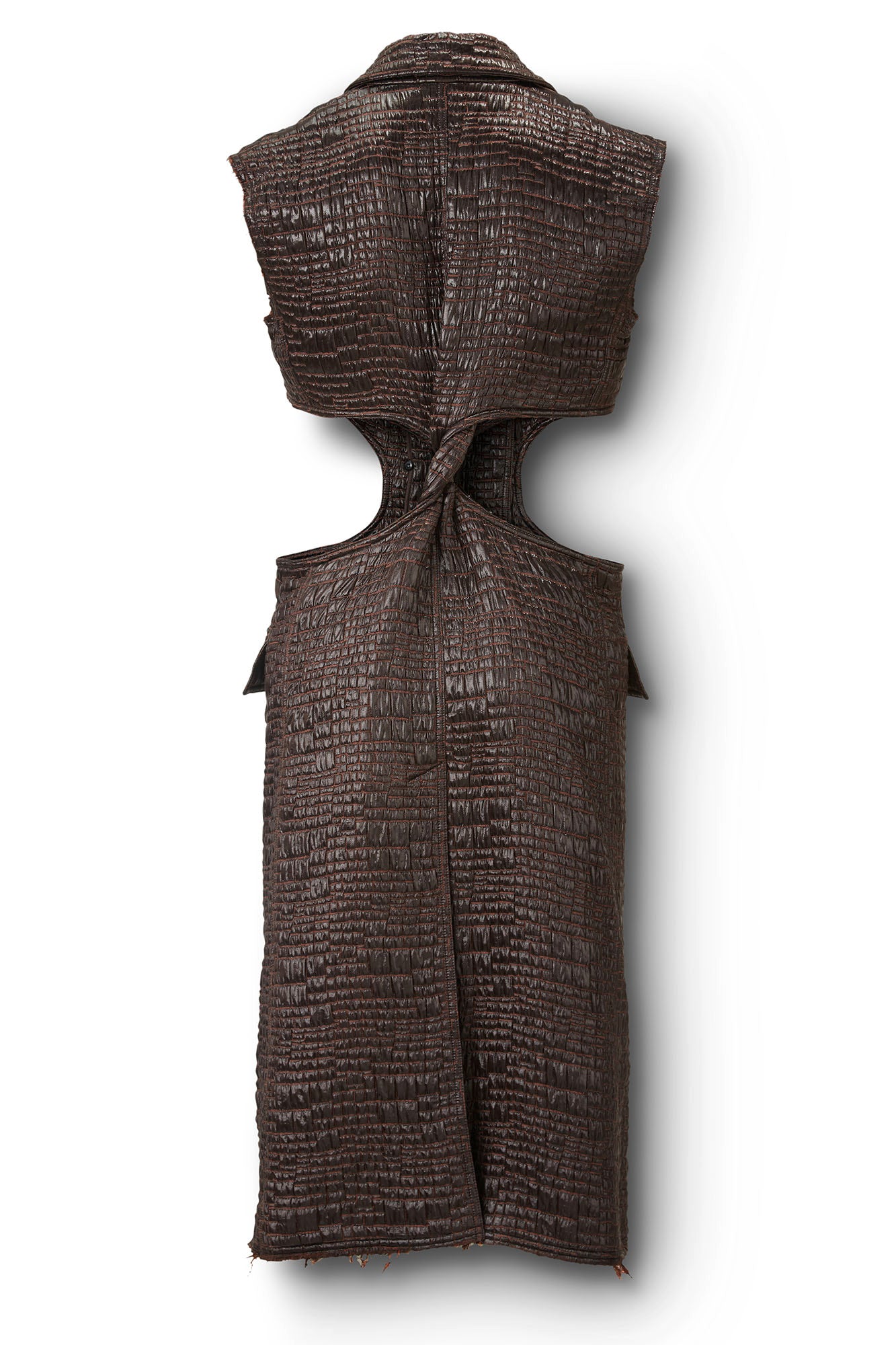 Croc Effect Twisted Cut Cout Coat Flatlay