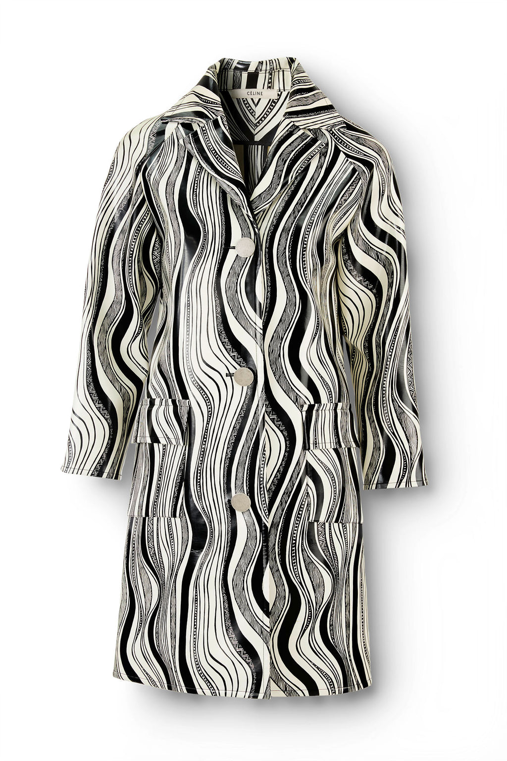 The Abstract Print Raincoat Flatlay