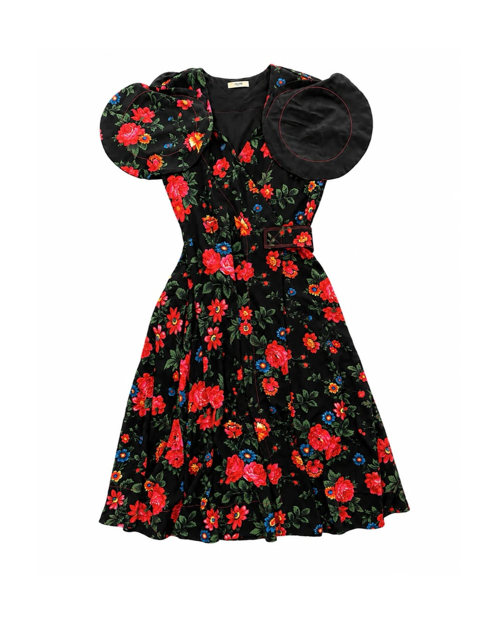 The Wrap Dress in Floral Printed Sable