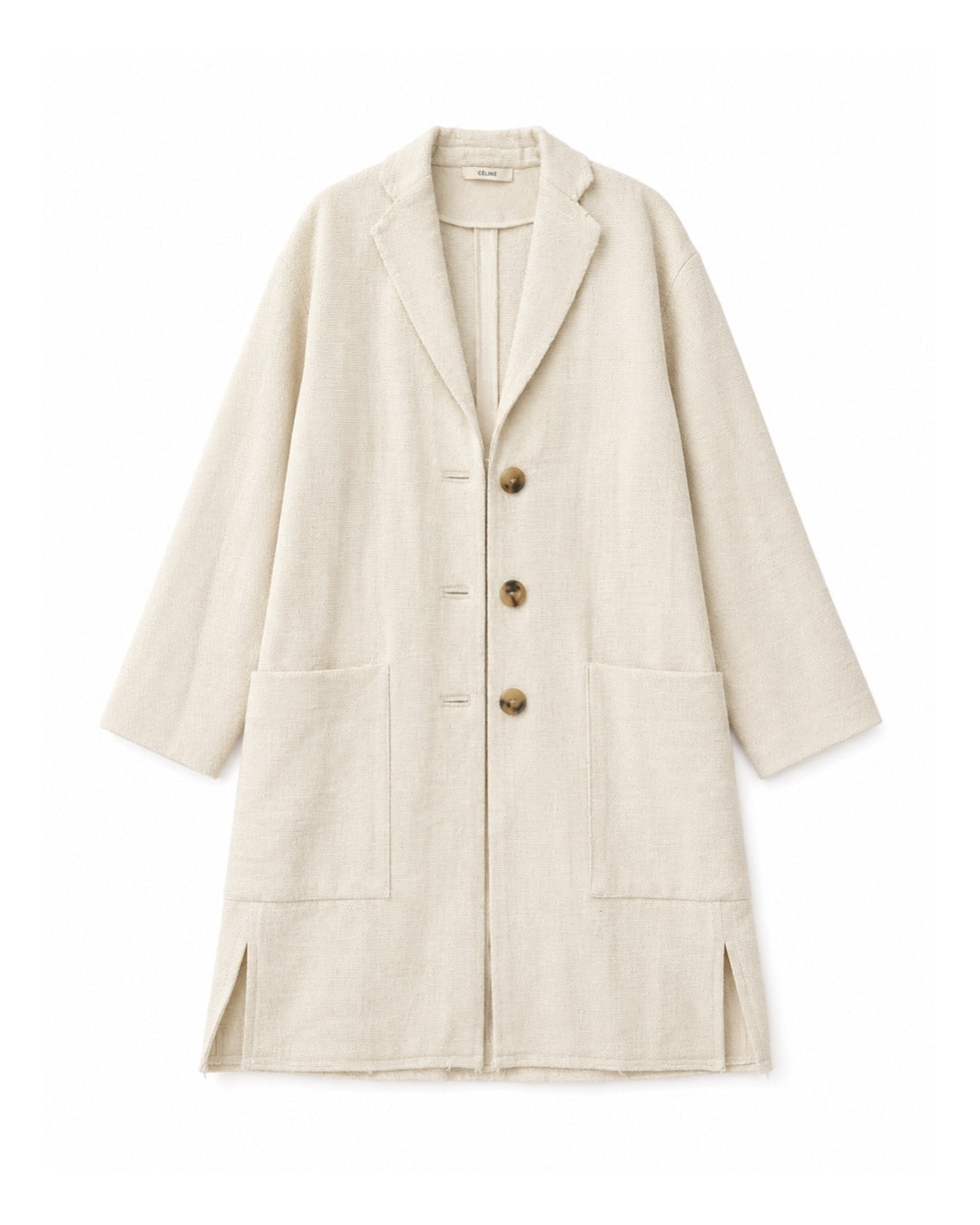 The Cream Basket Weave Linen Coat