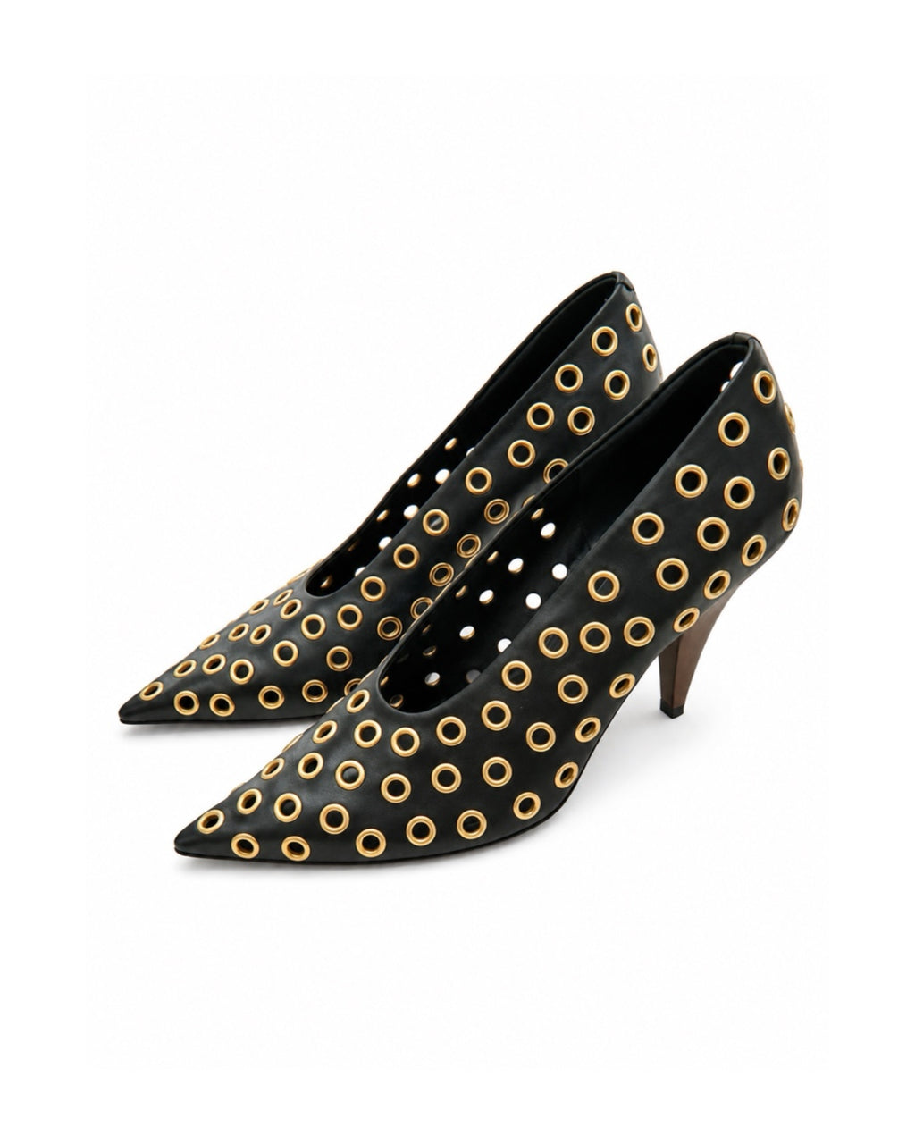 The Gold Eyelet Pumps