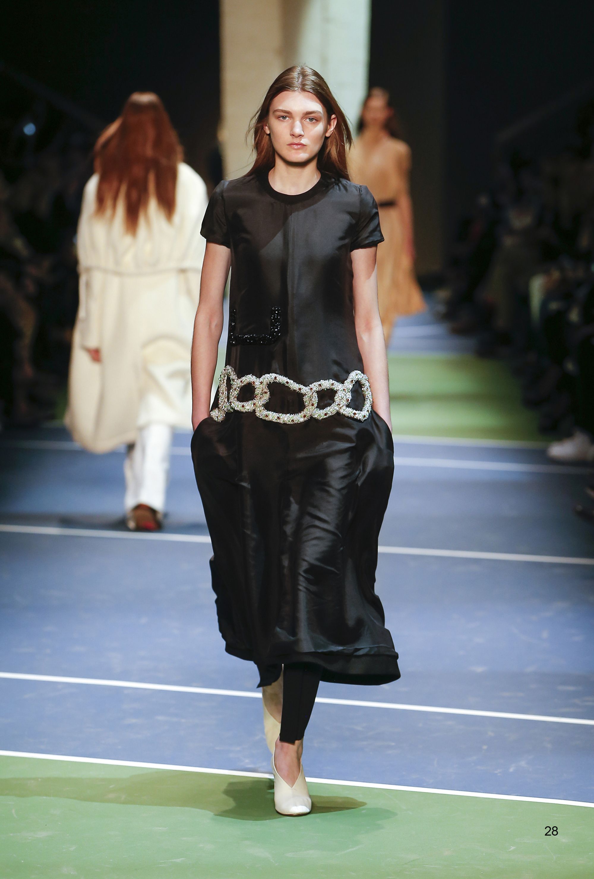 Crystal Chain-Embellished Dress in Black